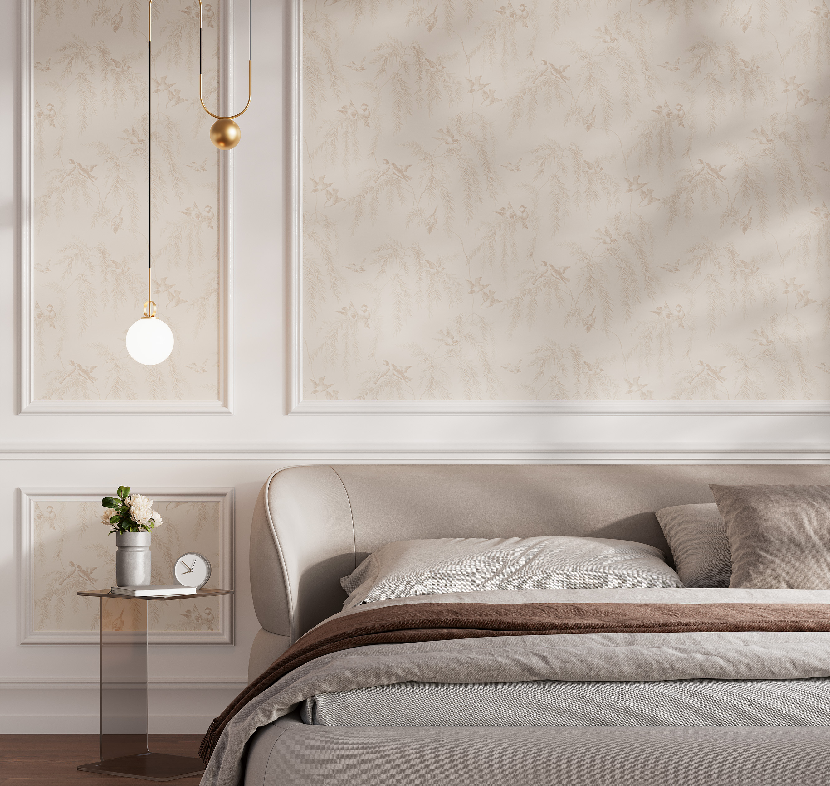 Обои Loymina Шелковый путь Шинуазри: Воробьиные тайны SLK5 001 10,05×1 фото в интерьере